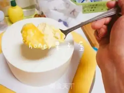 Make Mango hearted cheesecake step 26