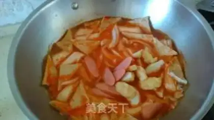 Make Simple fried rice cake step 6