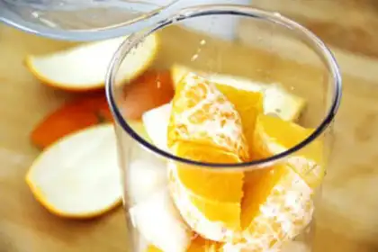 Make Fresh pear orange juice step 5