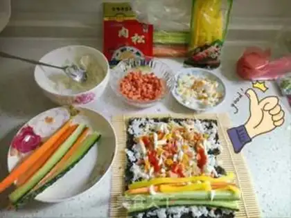 Make Sushi rolls step 1