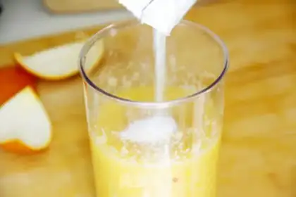 Make Fresh pear orange juice step 10