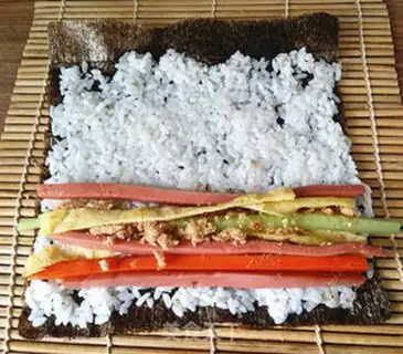 Make What a ham sushi step 8