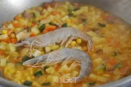 Make Red curry shrimp rice step 7