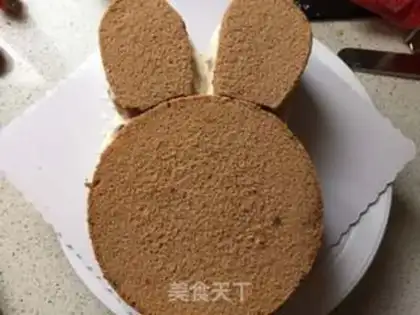 Make Little bunny cream cake step 24