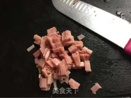 Make A green ham and rice step 2