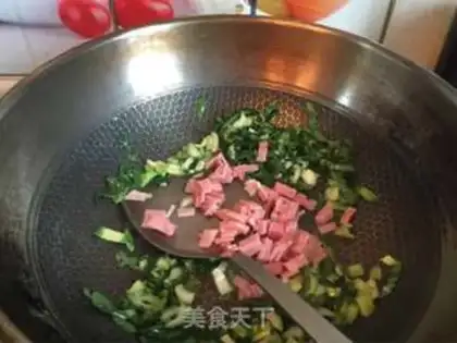 Make A green ham and rice step 5