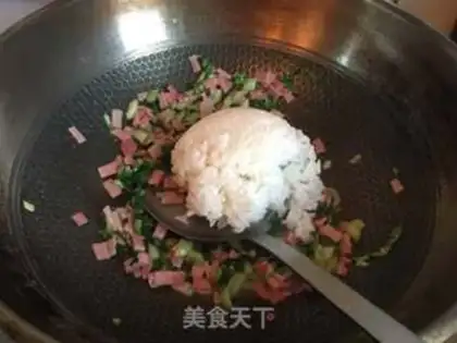 Make A green ham and rice step 6