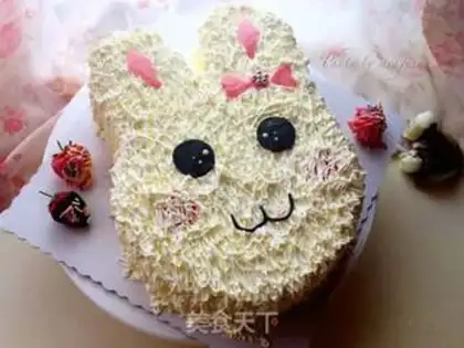 Make Little bunny cream cake step 35