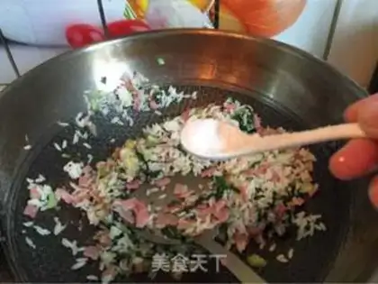 Make A green ham and rice step 7