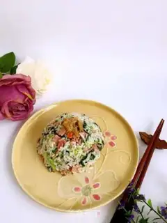 Make A green ham and rice step 9