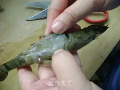 Make Abalone sucking shrimp step 2