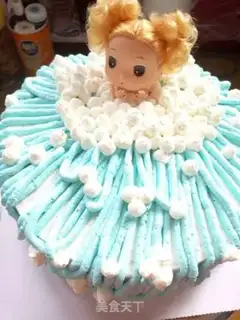 Make Fancy doll cake step 15