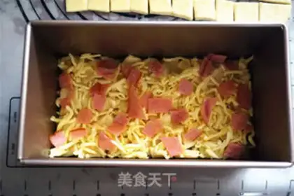 Make Ham cheese hand tore bread step 5