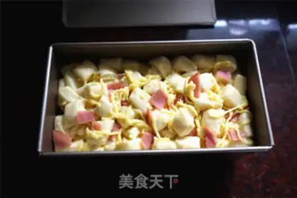 Make Ham cheese hand tore bread step 6