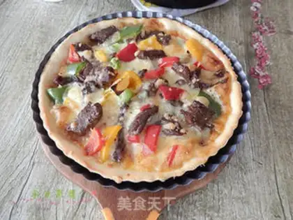 Make French black pepper beef pizza step 12