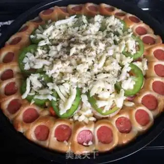 Make A big shrimp pizza with sausages step 15