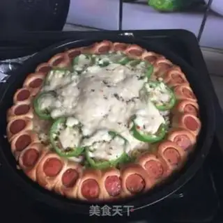 Make A big shrimp pizza with sausages step 16