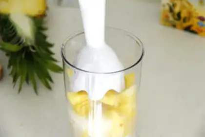 Make Fresh strawberry pineapple milkshake step 16