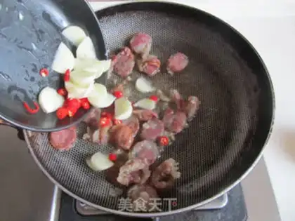 Make Snow pickles and rice fried sausage step 2