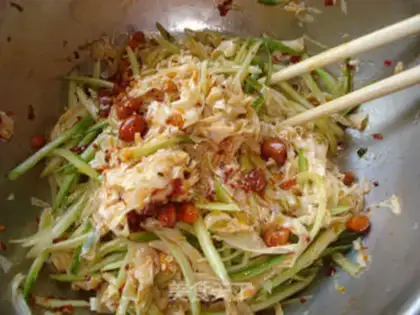 Make cucumber bean peel step 2