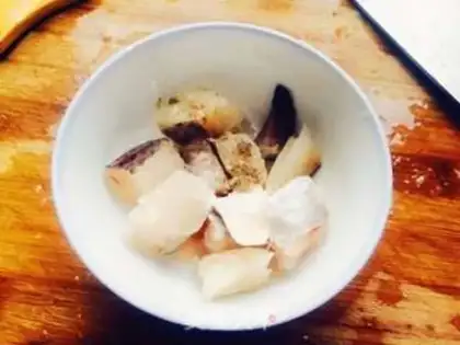 Make Blueberry cod step 1