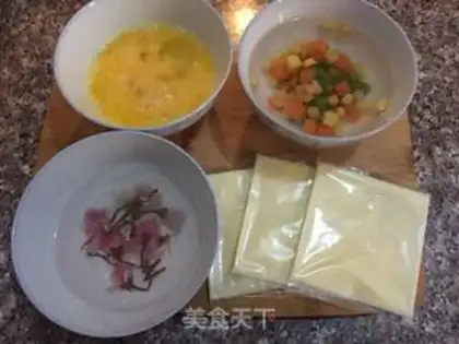 Make Cheese and cherry rice step 0