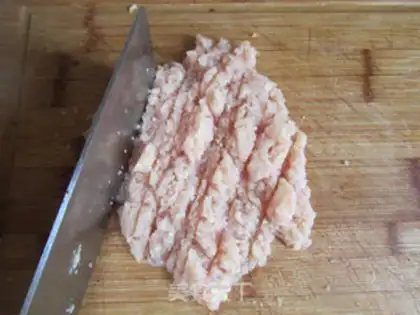 Make Chicken balls with eggplant juice step 0