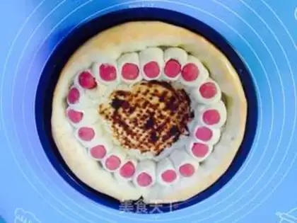 Make Pie pizza with ham step 4