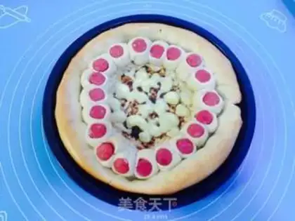 Make Pie pizza with ham step 5