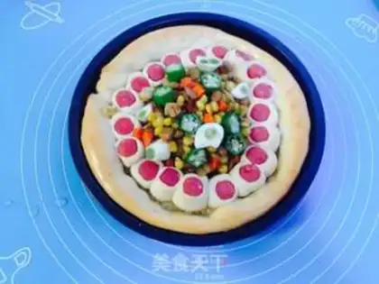 Make Pie pizza with ham step 6