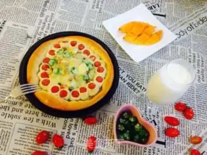 Make Pie pizza with ham step 8