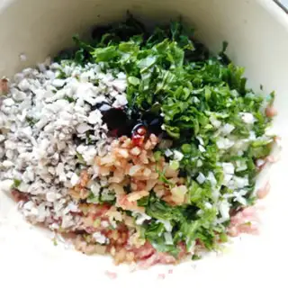Make Old cabbage pork bun step 4