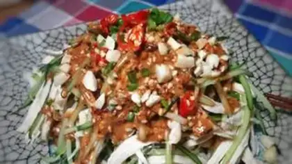 Make Strange, spicy hands tore chicken step 9