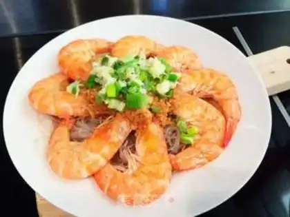 Make Garlic fan steamed shrimp step 10