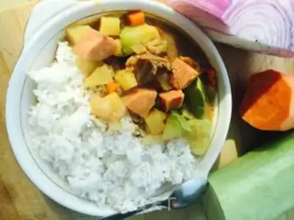 Make Curry-covered rice step 15