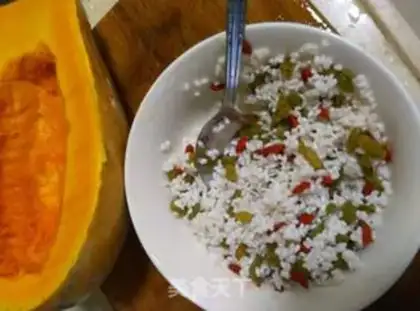 Make Pumpkin rice step 2