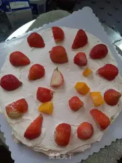 Make Fruit birthday cake step 6