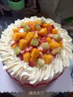 Make Fruit birthday cake step 10