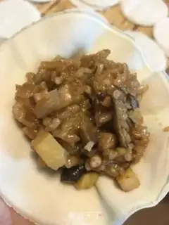 Make Powdered rice with mushroom pork step 7