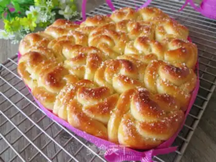 Make Light milk rose bread step 10