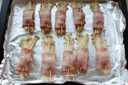 Make Bacon pins and mushrooms step 5