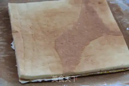 Make Tiger cake roll step 13