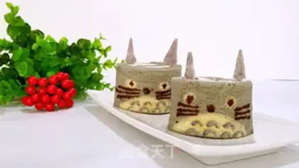 Make Dragon-cat-colored cake roll step 20