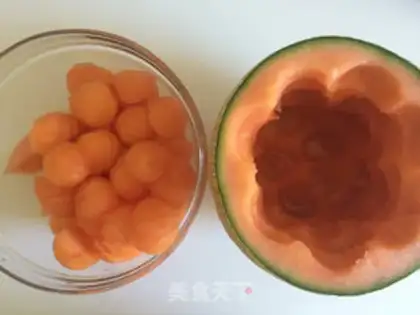 Make Melon milk ice step 2