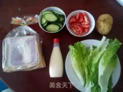 Make Vegetable sandwich step 0