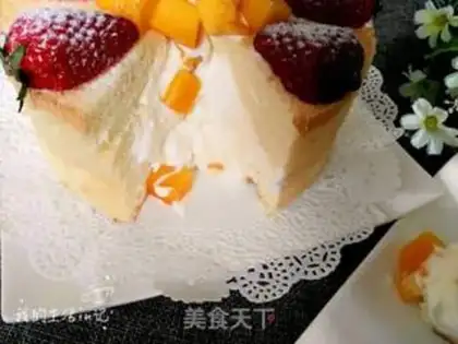 Make Vanilla mango heartcake step 19