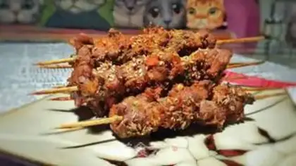 Make Spicy lamb string step 9