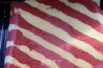 Make Colour stripe cake roll step 14