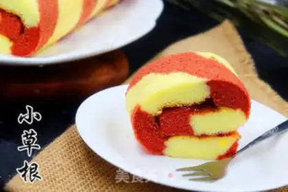 Make Colour stripe cake roll step 18
