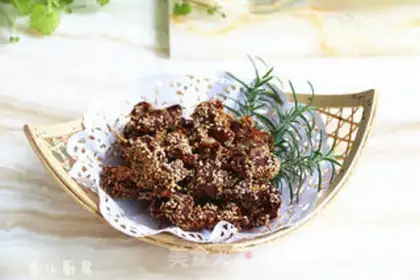 Make Sesame toothpick beef step 6